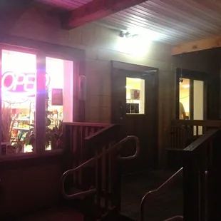 the entrance to the restaurant