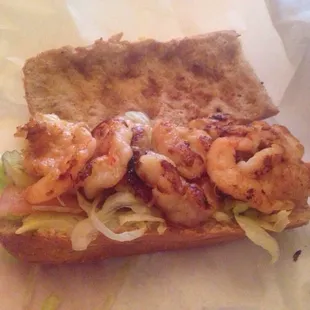 Grilled Shrimp on Wheat fully dressed