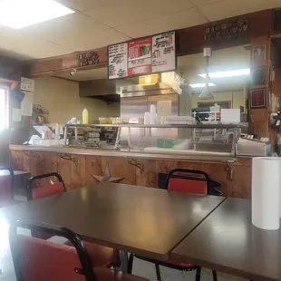 ows the interior of the restaurant