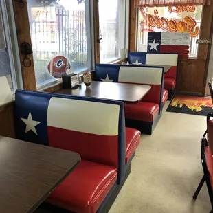 Loved the Texas flag booths!