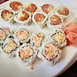 a plate of sushi