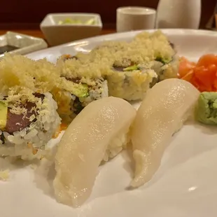 Crazy roll and Escola sashimi