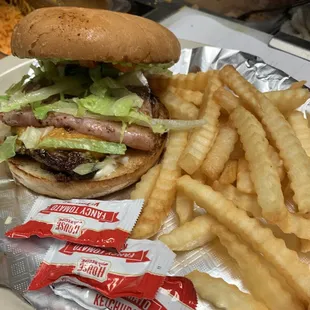 Mexican Burger with French Fries