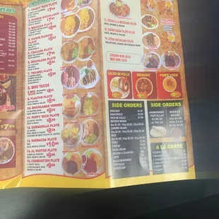 menu