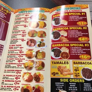 New menu 2/6/18