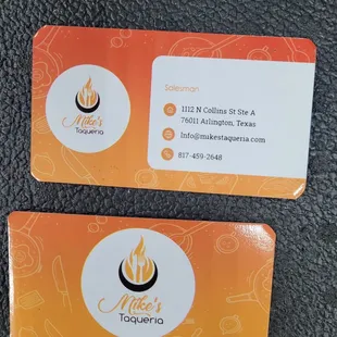 two business cards