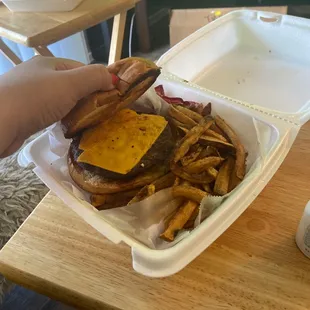 Burger with no veggies :(