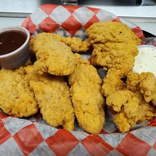 a basket of fried chicken