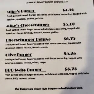 menu