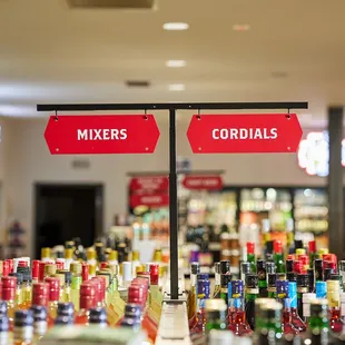 a variety of bottles