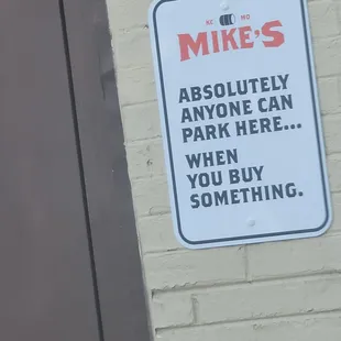 a sign on the side of a building