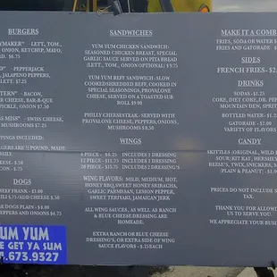 the menu