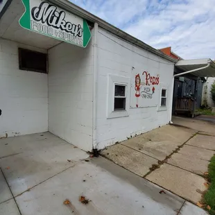 Back door of Mikey's from parking lot since no parking on Main St. In Almont. Yummy Pizza too!   Saturday 11/4/2023