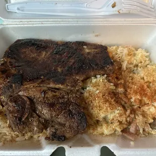 Egg &amp; Rice Breakfast with porkchop