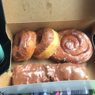 Chocolate Doughnuts, Cinnamon Roll, Eclair