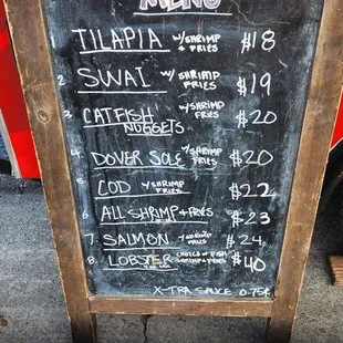 Menu as of March 2023.