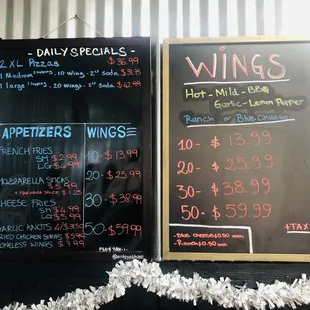 menu and prices