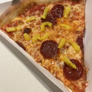 Pepperoni Slice with added banana peppers