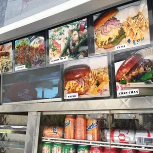 a variety of food items on display