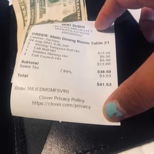 This is after the charge was was taken out because I paid cash