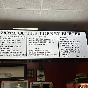 the menu