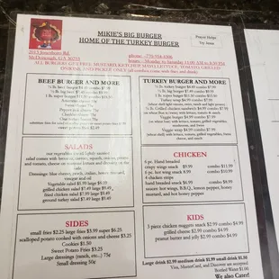 the menu