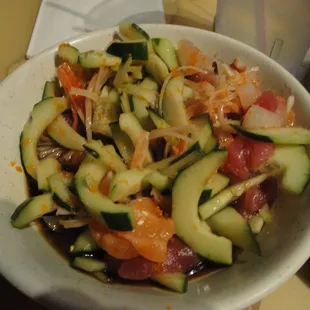 Seafood Salad.  Too much ponzu.