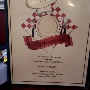 Menu front