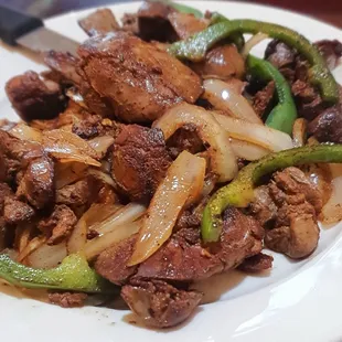 Grilled chicken livers, $11.99