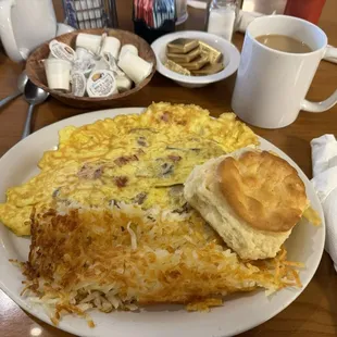Huge omelette, friendly staff, old school good.