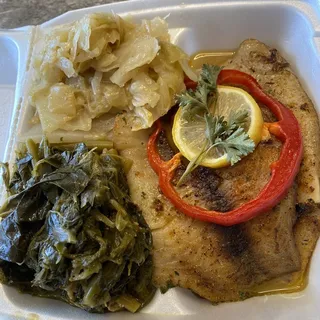 Baked Tilapia with 2 Sides