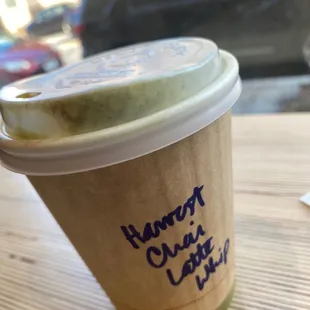 Harvest Chai Latte with Whip