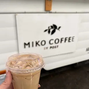 Iced brown sugar bourbon latte  Super cute place in a nice neighborhood!  House made syrup and super yummy!