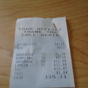 Final tab - lunch #1.