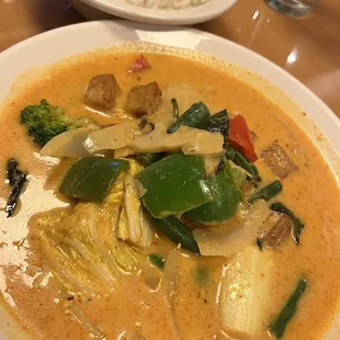 Massamum Curry Served with Rice