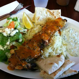 Seafood Souvlaki Plate