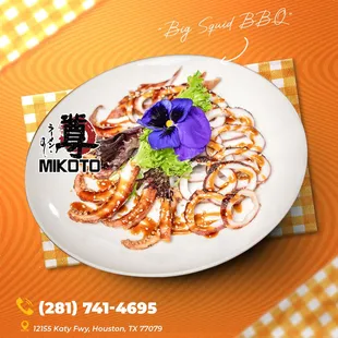 &quot;Savor the ocean&apos;s delight at Mikoto Ramen Sushi &amp; Bar with our delectable Squid BBQ, where every bite is a journey into the flavors of the