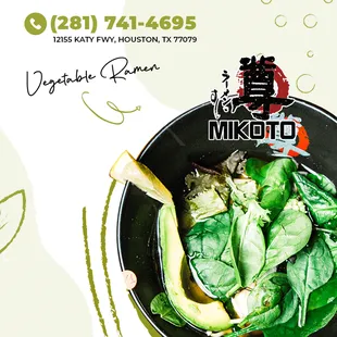 &quot;Embark on a flavorful journey at Mikoto Ramen Sushi &amp; Bar with our Vegetable Ramen dishes - a symphony of vibrant colors, rich broths, and