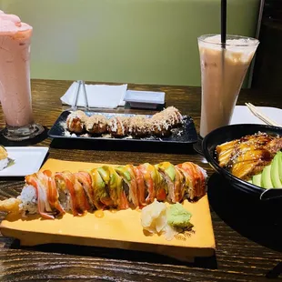 sushi, sashimi, sushi and sashimi, food