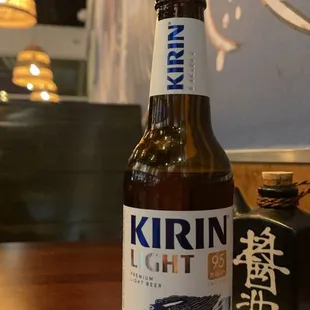 a bottle of kirin light