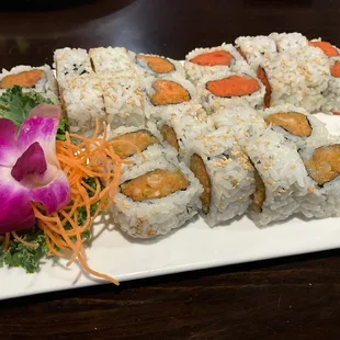 a plate of sushi