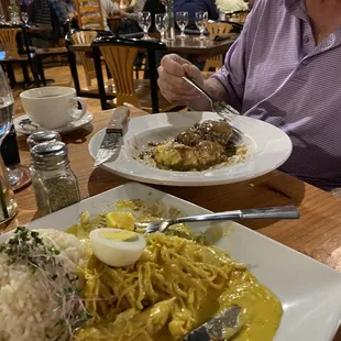 a man eating a meal