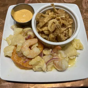 Ceviche and calamari