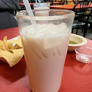 Horchata - it tasted a bit like a liquid rice pudding to me - I thoroughly enjoyed it!