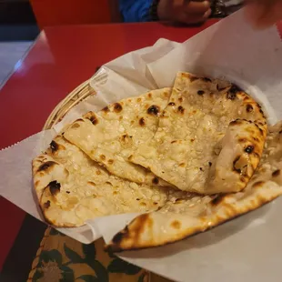 Onion garlic naan was good