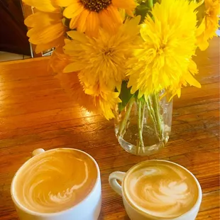 Large cup was a latte/ small capuchino. Delicious coffee.