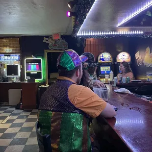 a man sitting at the bar