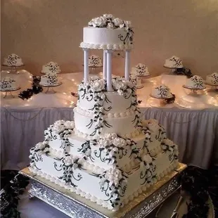 a wedding cake on a table