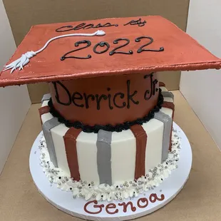 a graduation cake in a box