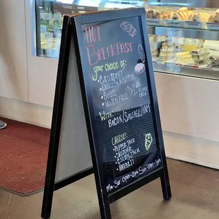 Breakfast menu